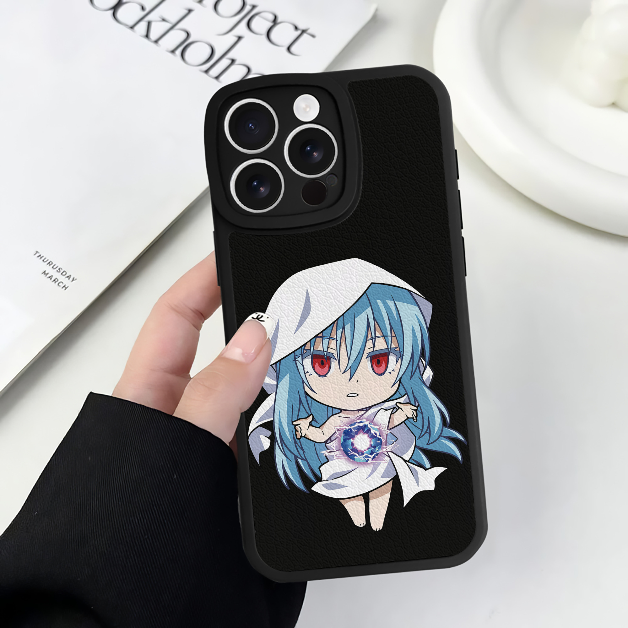 （画像用） 転スラ Regarding Reincarnated to Slime 【iPhone 16シリーズ対応】シリコンスマホケース（レザー調） 材質：シリコン